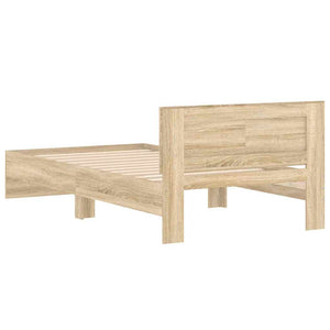 Sängram utan madrass med huvudgavel sonoma-ek 100x200 cm