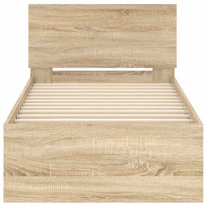 Sängram utan madrass med huvudgavel sonoma-ek 90x200 cm