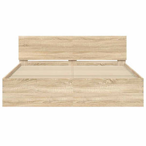 Sängram med huvudgavel sonoma-ek 140x190 cm