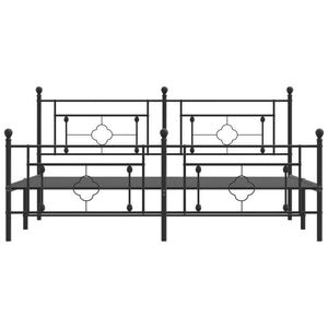 Sängram utan madrass med fotgavel metall svart 180x200 cm