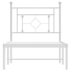 Sängram utan madrass med huvudgavel metall vit 75x190 cm
