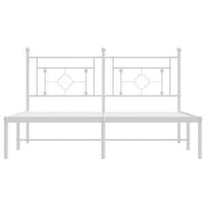 Sängram med huvudgavel metall vit 160x200 cm
