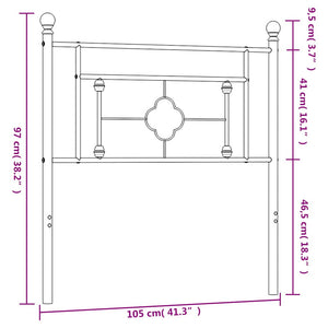 Huvudgavel metall vit 100 cm