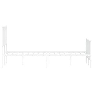 Sängram med huvudgavel och fotgavel vit metall 120x200 cm