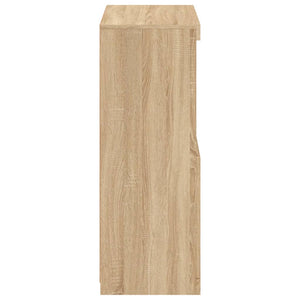 Sidoskåp med LED-lampor sonoma-ek konstruerat trä