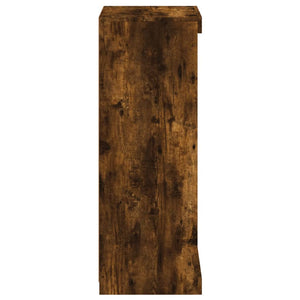 Skänk med LED-belysning rökfärgad ek 41x37x100 cm