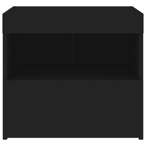 Sängbord med LED-lampor 2 st svart 50x40x45 cm