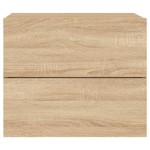 Väggmonterade sängbord med LED-lampor 2 st sonoma-ek