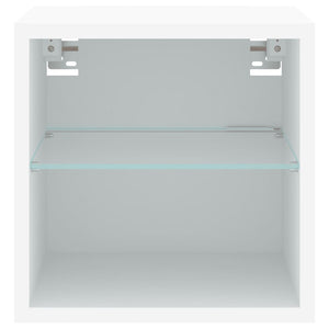 Väggmonterad tv-bänk LED vit 30x28,5x30 cm