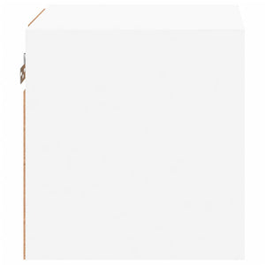 Väggmonterad tv-bänk LED vit 30x28,5x30 cm