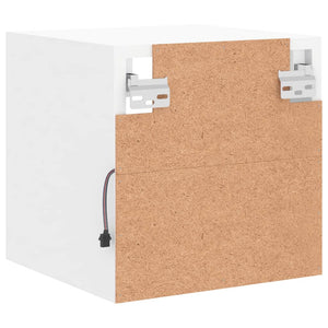 Väggmonterad tv-bänk LED vit 30x28,5x30 cm