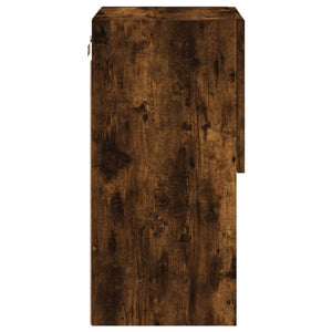 Tv-bänk med LED-belysning 2 st rökfärgad ek 30,5x30x60 cm