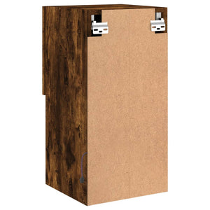 Tv-bänk med LED-belysning 2 st rökfärgad ek 30,5x30x60 cm