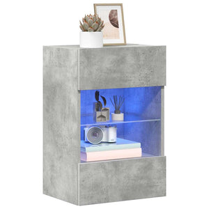 Nástenné skrinky s LED osvetlením pre TV 2 st betonggrå 40x30x60,5 cm