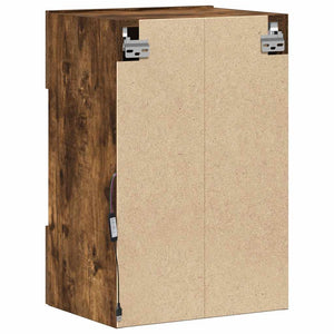 Nástenné skrinky s LED osvetlením pre TV 2 st rökfärgad ek 40x30x60,5 cm