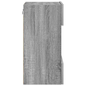 Nástenné skrinky s LED osvetlením pre TV 2 st grå sonoma 40x30x60,5 cm