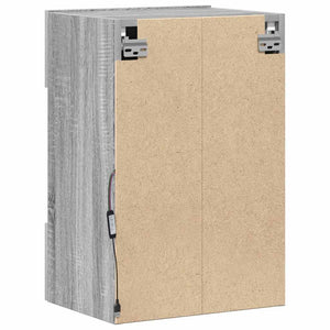 Nástenné skrinky s LED osvetlením pre TV 2 st grå sonoma 40x30x60,5 cm