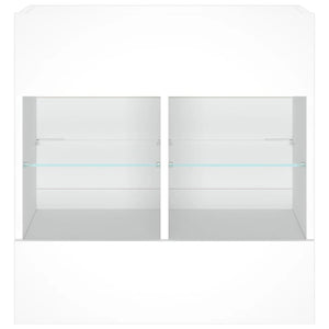 Väggmonterad tv-bänk LED vit 58,5x30x60,5 cm