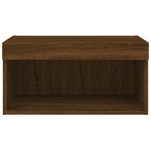 Tv-bänk med LED-belysning brun ek 60x30x30 cm