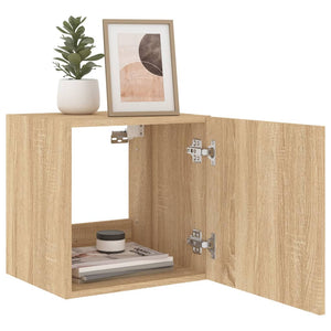 Väggmonterad tv-bänk LED 2 st sonoma-ek 40,5x35x40 cm