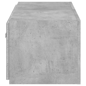 Väggmonterad tv-bänk LED betonggrå 100x35x31 cm