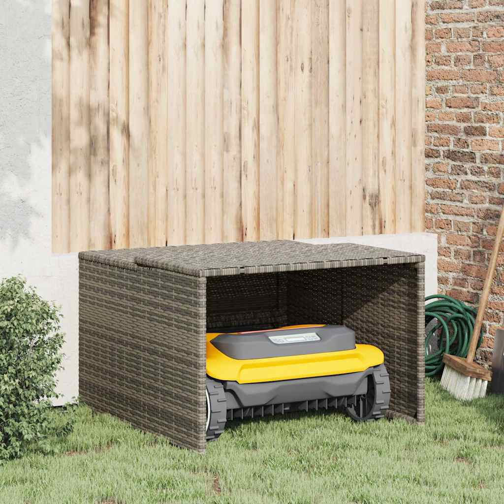 Garage för robotgräsklippare grå 86x90x52/57 cm konstrotting