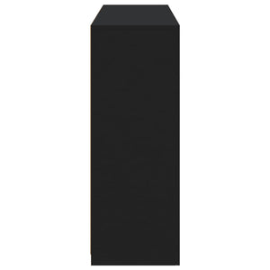 Skänkar med LED-belysning 3 st svart konstruerat trä