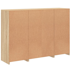 Skänkar med LED-belysning 3 st sonoma-ek konstruerat trä