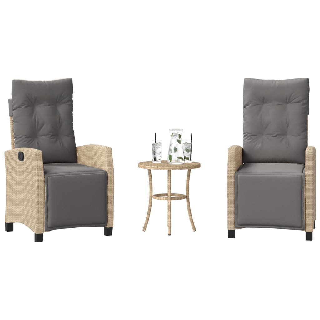 Bistrogrupp med dynor 3 delar mixbeige konstrotting