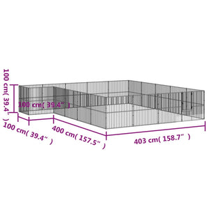 Hundhage 20 paneler svart galvaniserat stål