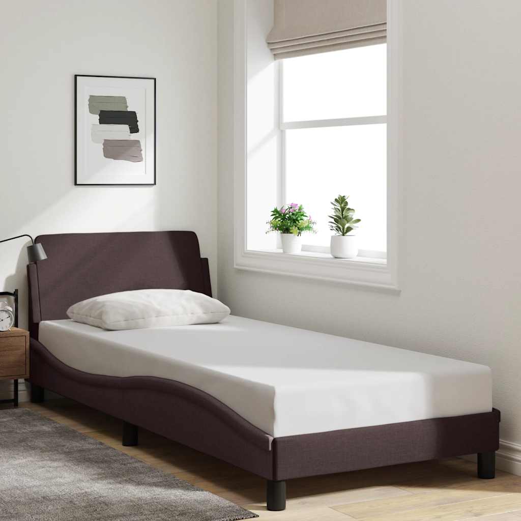 Bed Frame "Dover" Dark Brown 80x200 cm Fabric