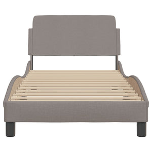Bed Frame with Headboard "Dover" Taupe 80x200 cm Fabric