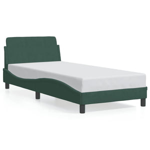 Bed Frame "Dover" Dark Green 80x200 cm Velvet