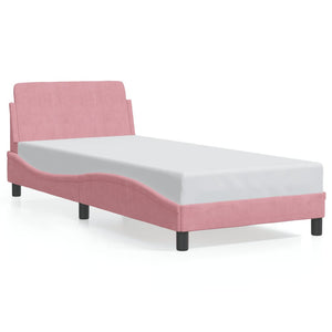 Bed Frame with Headboard "Dover" Pink 80x200 cm Velvet