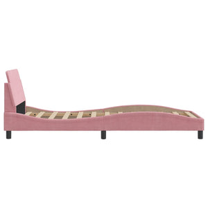 Bed Frame with Headboard "Dover" Pink 80x200 cm Velvet