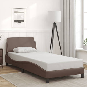 Bed Frame "Dover" Brown 80x200 cm Faux Leather