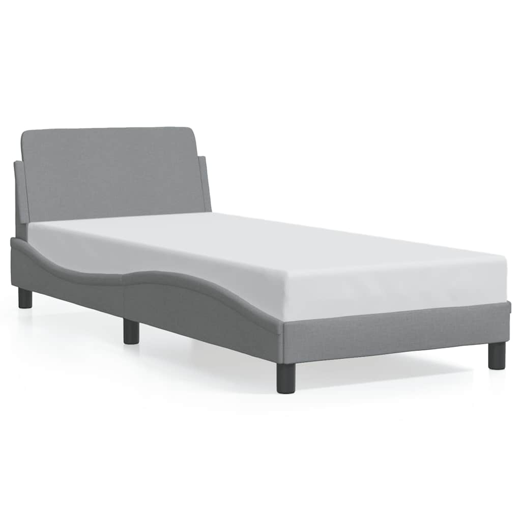 Bed Frame "Dover" Light Grey 90x190 cm Fabric