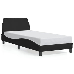 Bed Frame with Headboard "Dover" Black 90x190 cm Fabric