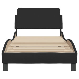 Bed Frame with Headboard "Dover" Black 90x190 cm Fabric