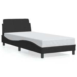 Bed Frame with Headboard "Dover" Black 90x200 cm Velvet