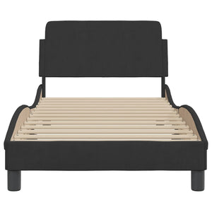 Bed Frame with Headboard "Dover" Black 90x200 cm Velvet