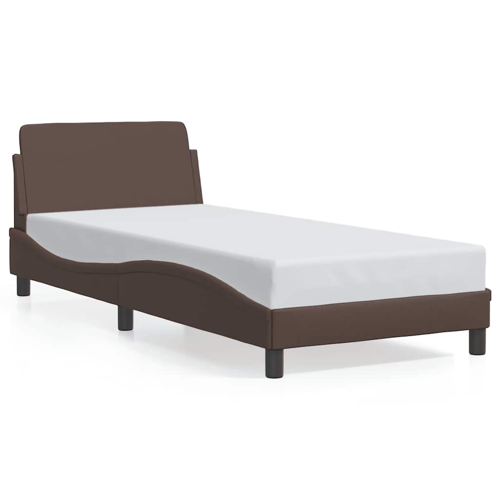 Bed Frame "Dover" Brown 90x200 cm Faux Leather