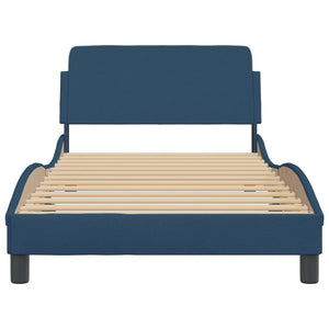Bed Frame with Headboard "Dover" Blue 100x200 cm Fabric
