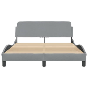 Bed Frame "Dover" Light Grey 120x200 cm Fabric