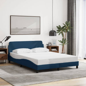Bed Frame with Headboard "Dover" Blue 120x200 cm Fabric