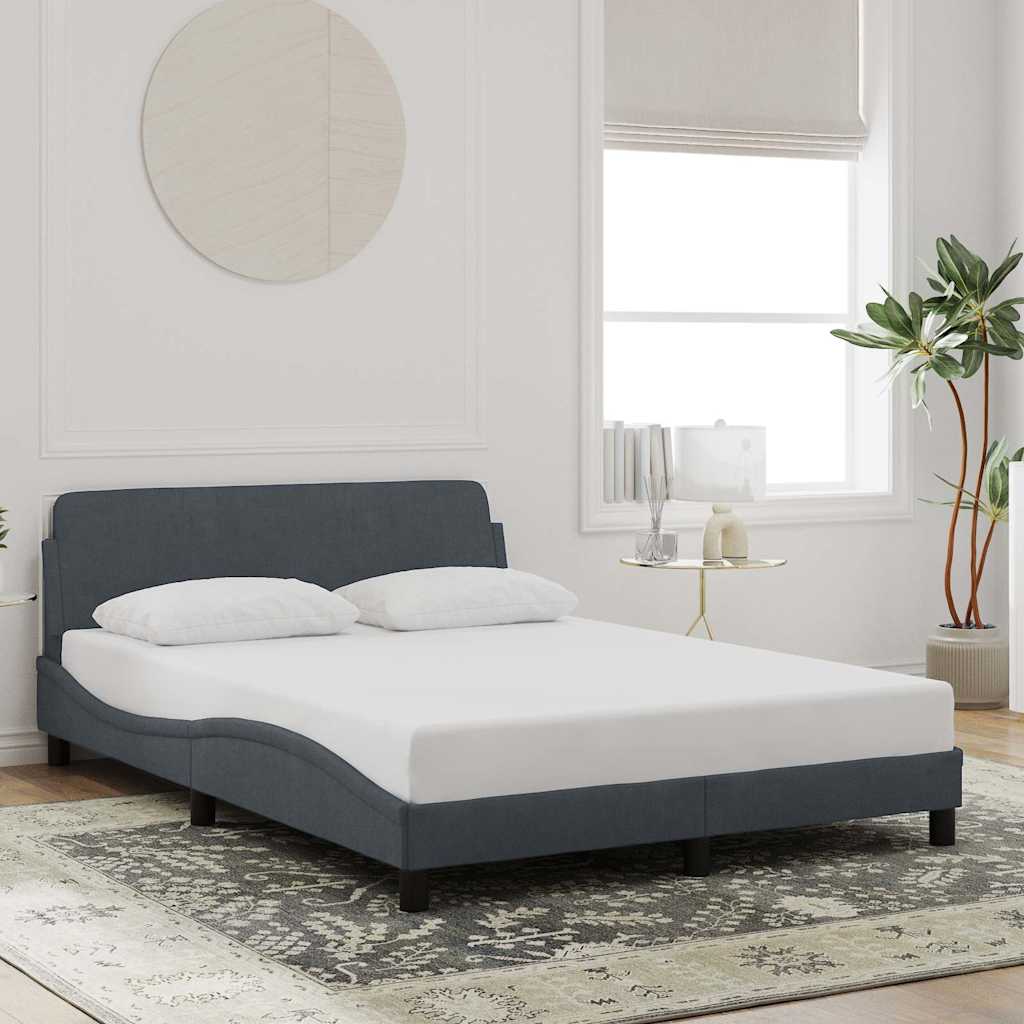 Bed Frame "Dover" Dark Grey 120x200 cm Velvet
