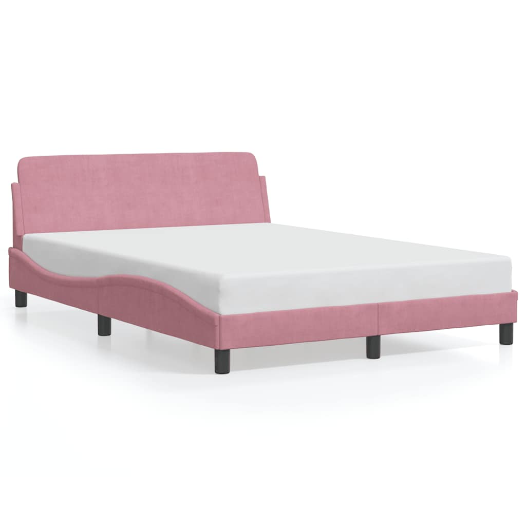 Bed Frame with Headboard "Dover" Pink 120x200 cm Velvet