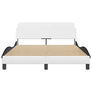 Bed Frame "Dover" White&Black 120x200 cm Faux Leather