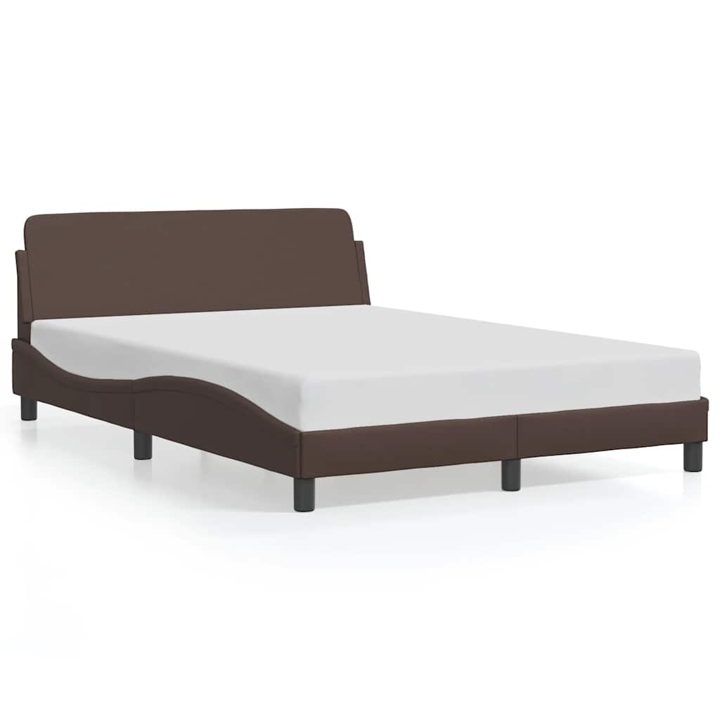 Bed Frame "Dover" Brown 140x190 cm Faux Leather