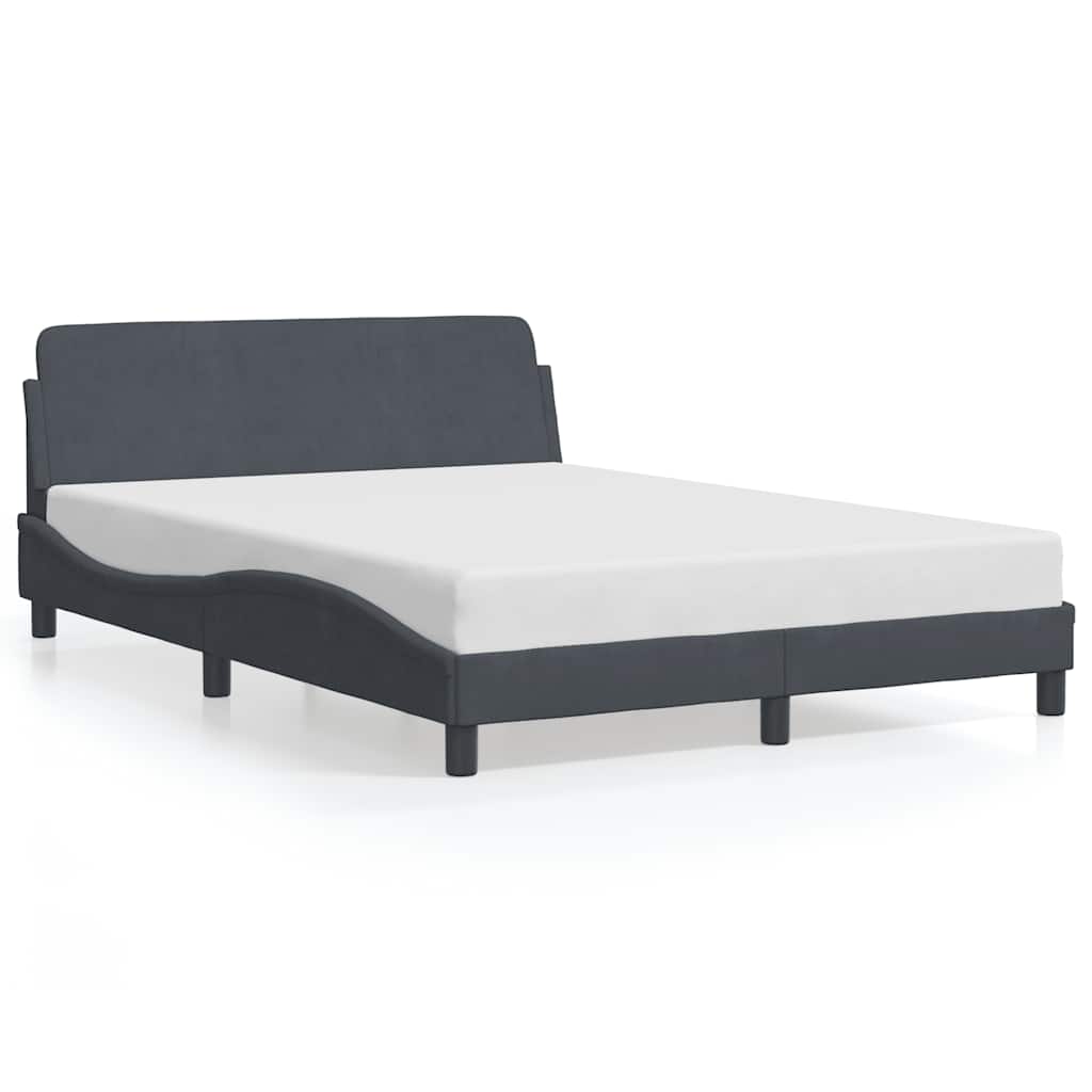 Bed Frame "Dover" Dark Grey 140x200 cm Velvet